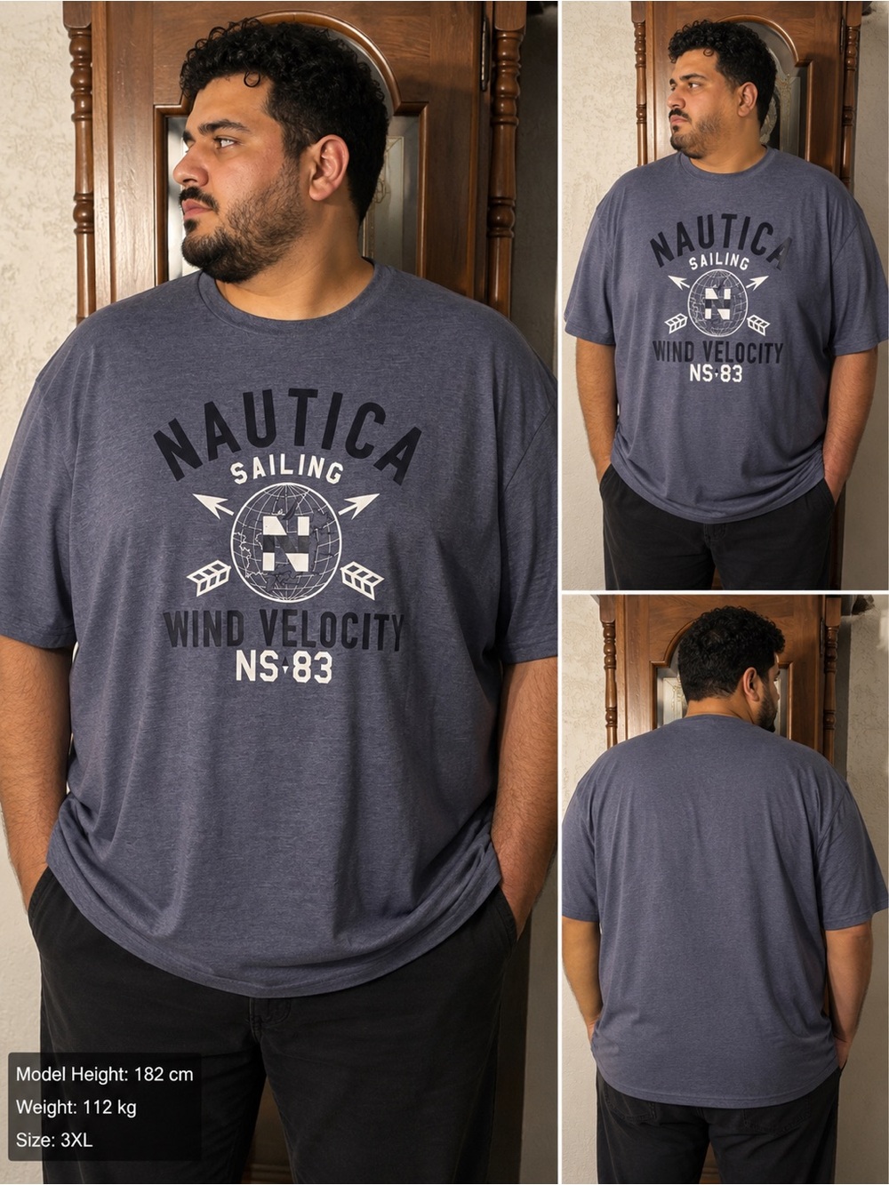 Nautica Short-Sleeve Sailing Graphic Tee in Heather Blue